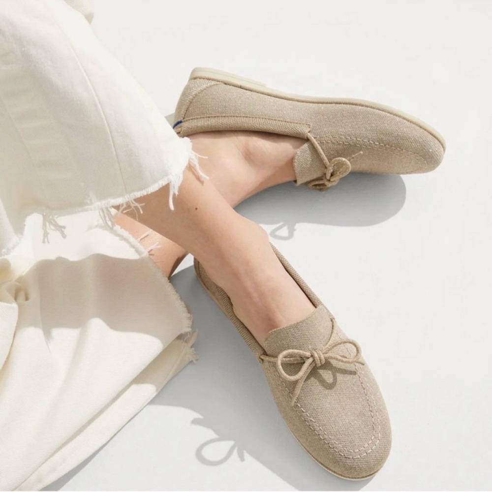 Rothy’s The Boat Shoe Flats in Shimmering Sand 5.5 Nautical Slip On